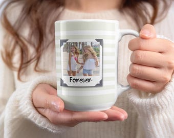 Best Friend Mug | Forever Friends Coffee Cup | BFF Gift For Her | Cute Bestie Birthday Present | Friendship Day Polaroid Mug
