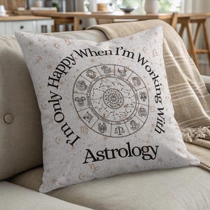 Almohada para amantes de la astrología, regalo de horóscopo, almohada y funda de almohada con signo del zodiaco, carta astral, decoración celestial, regalo con cita astrológica