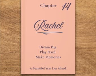 Cute Kawaii Cats Personalized Journal for Girls, Rachel Chapter 14 Dream Big Notebook, Happy Kitten Planner Gift