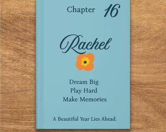 Floral Cat Journal Dream Big Play Hard Make Memories Notebook | Cute Kitty Lover Diary | Whimsical Personalized Rachel Gift