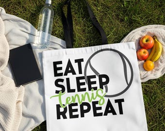 Tennis Tote Bag, Court Core, Sporty Fan Gift, Polyester Canvas Bag
