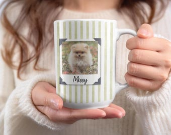 Personalized Dog Photo Mug, Custom Puppy Name Cup, Cute Pet Lover Gift for Dog Mom, New Pet Celebration Present Glassware