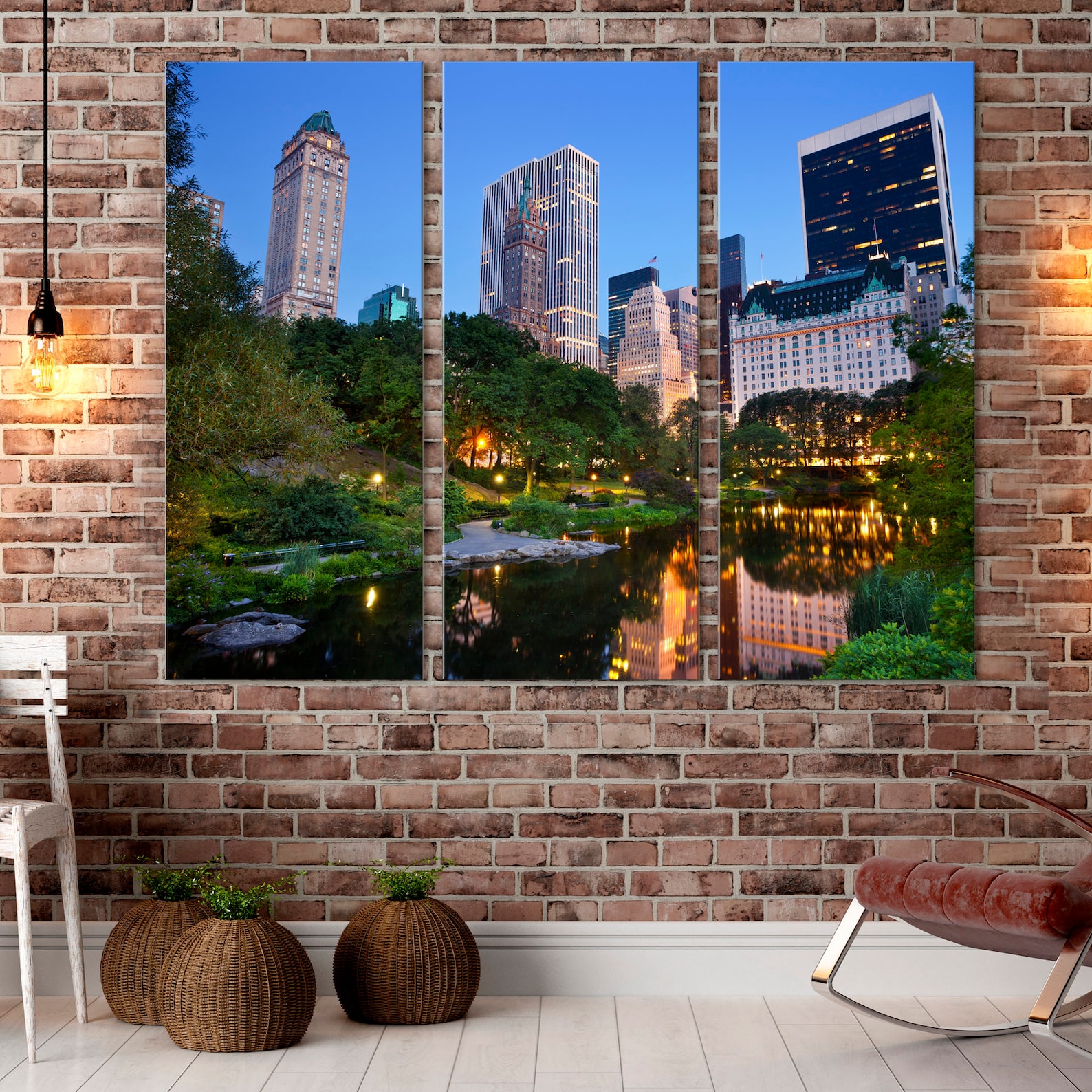 Central Park Canvas New York Wall Art City Skyline Print Etsy
