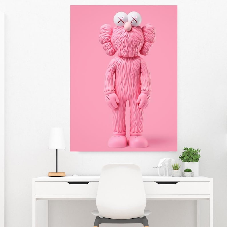 Kaws Figure Wall Art Kaws Fans Canvas Cartoon Art Poster Etsy
