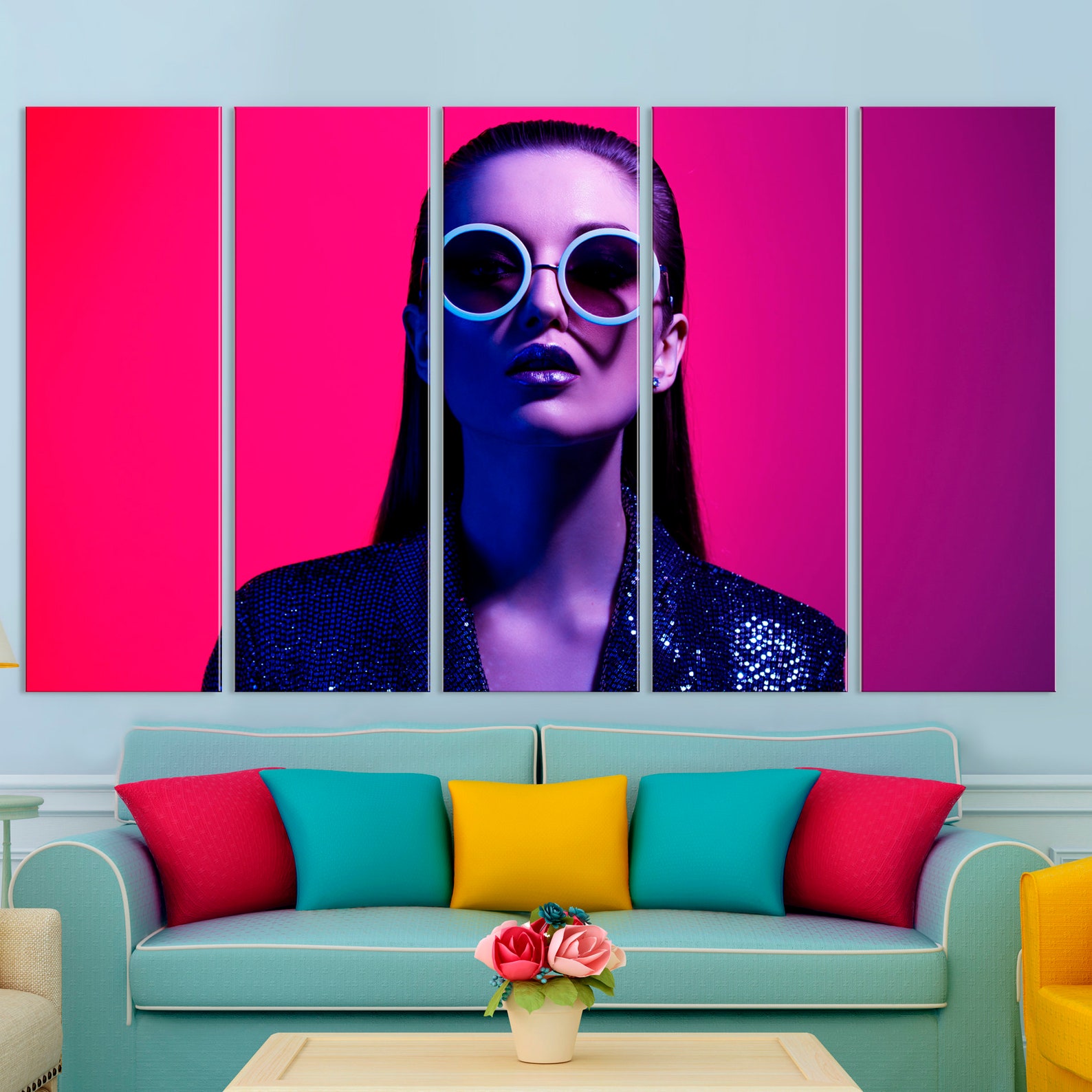 Glamour Canvas Art Fashion Lady Wall Art Abstract Art Etsy