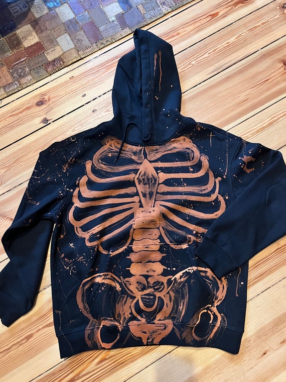 Skeleton Bleach Hoodie Bleached Art Selfmade Bones Skeletons Spine