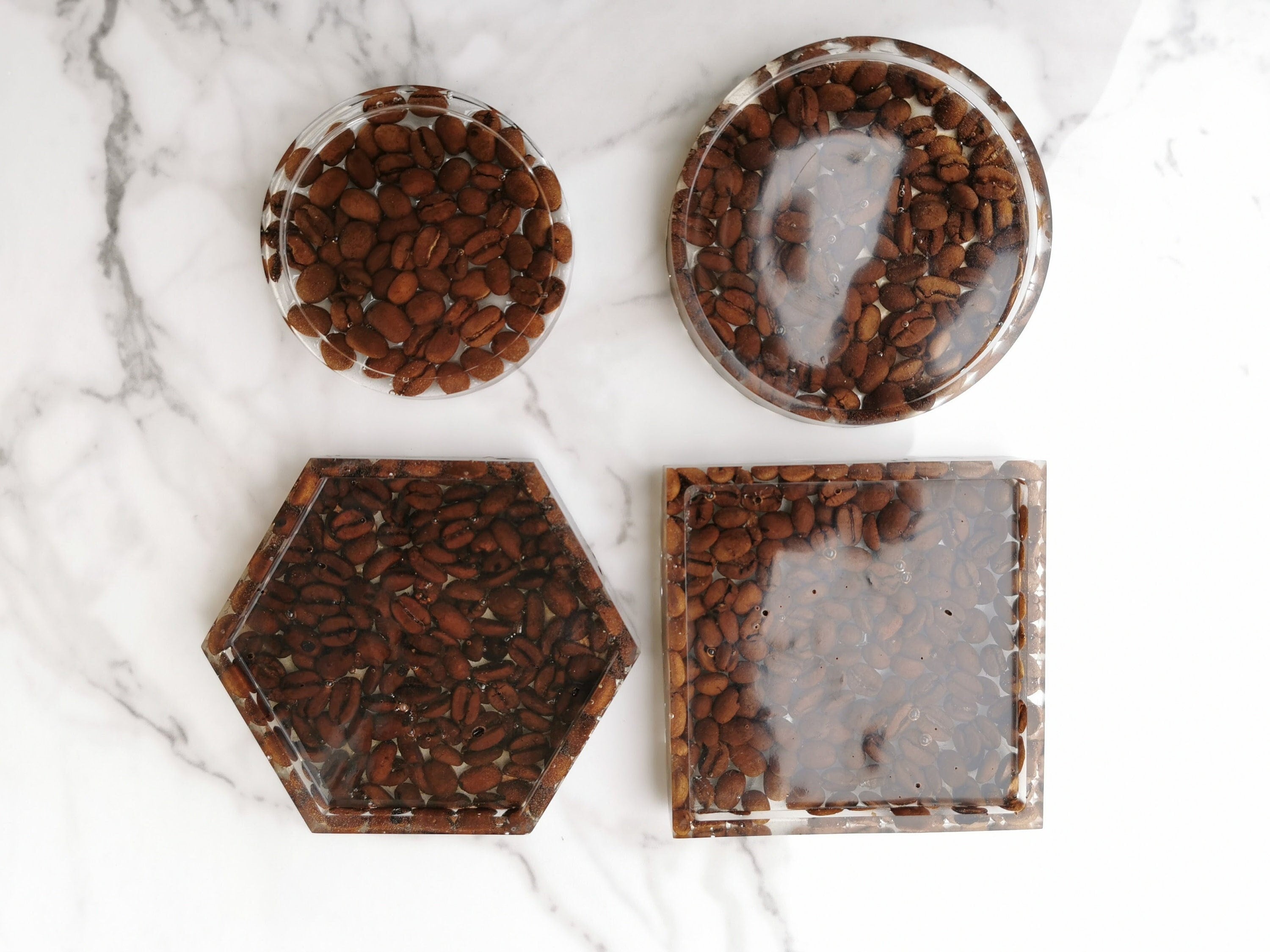 Cappuccino Geodes coffee accessories gift, coffee table decor, coffee  lovers coaster set, resin epoxy coffee decor — Khan Artist Studios