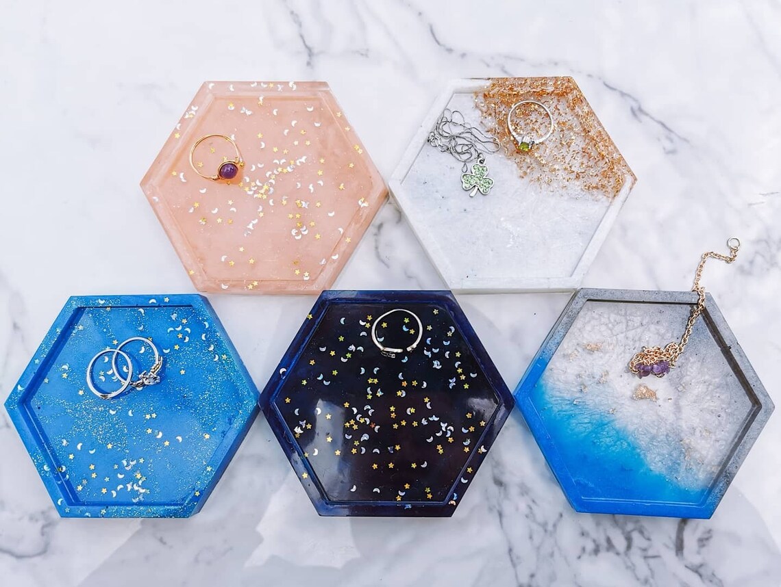 Handmade Resin Trinket Trays Etsy