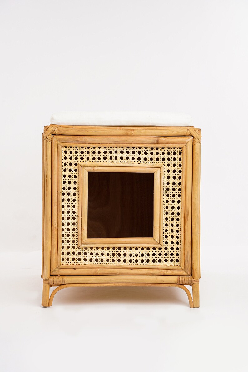 Wicker Litter Enclosure Cat Litter Box Cat Furniture Etsy