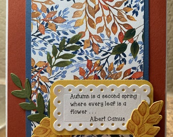 Autumn Leaf Card, Friendship Greeting Card