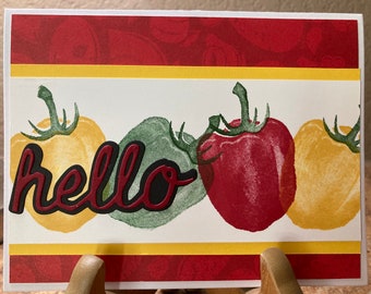 Handmade Pepper Greeting Card, Friendship Card