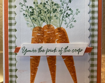 Handmade Carrot Note Card, Pick of the Crop Greeting