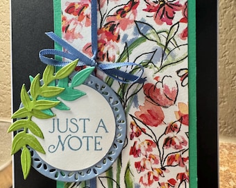 Floral Just A Note card