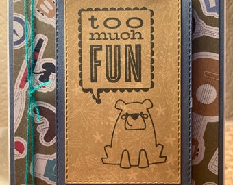 Handmade card, Summer Camp greeting card, Camper card, Summer Camp notecard, Children's card, Handmade card from home