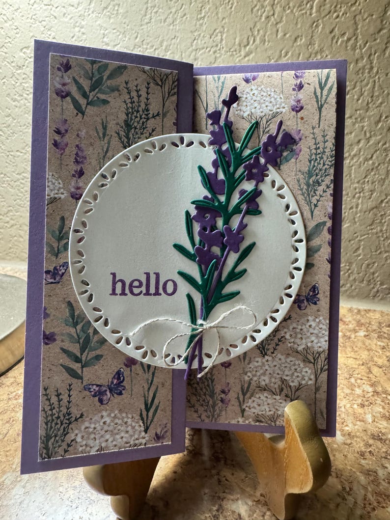 Lavender Hello Card - Etsy