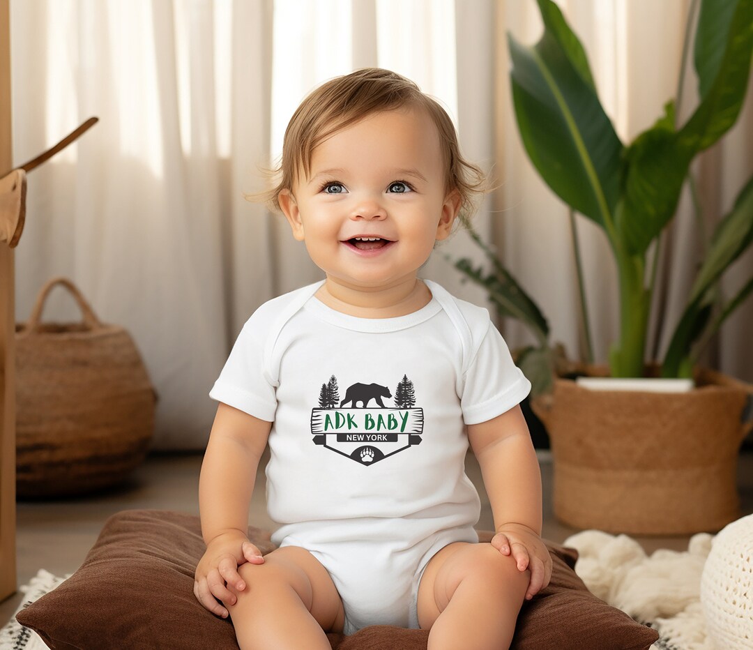 Adirondack Mountains Baby Onesie, ADK Baby Gift, New York Baby