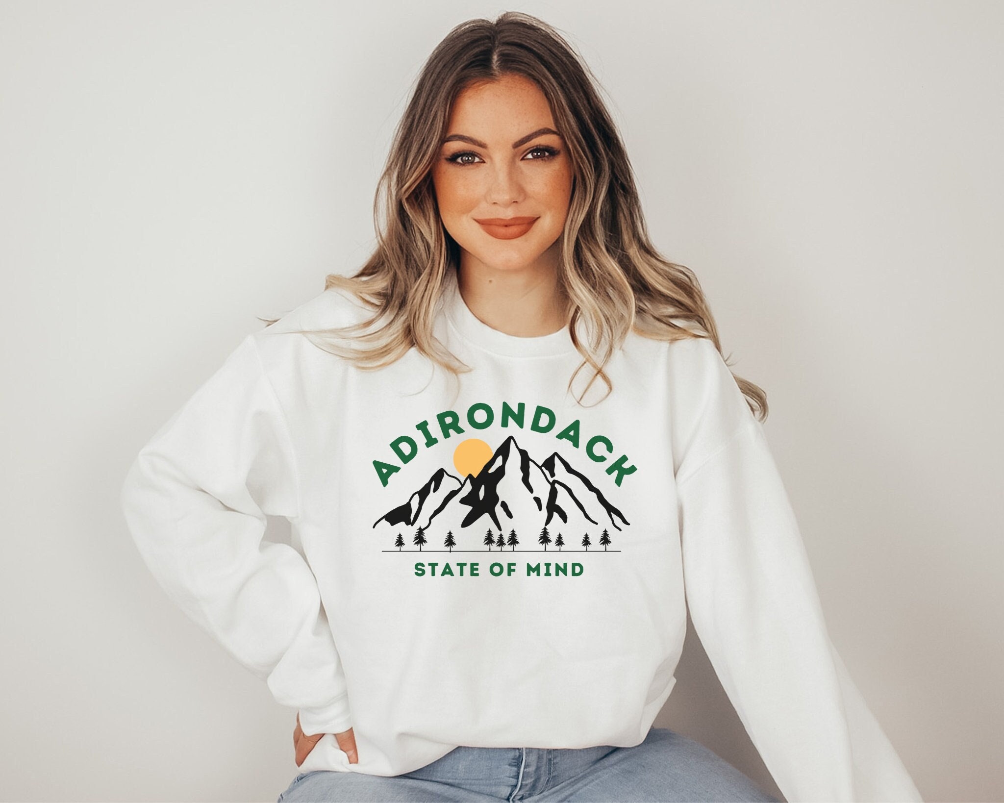 Adirondack Mountains Crewneck Pullover Fall Sweatshirt Hiking - Etsy
