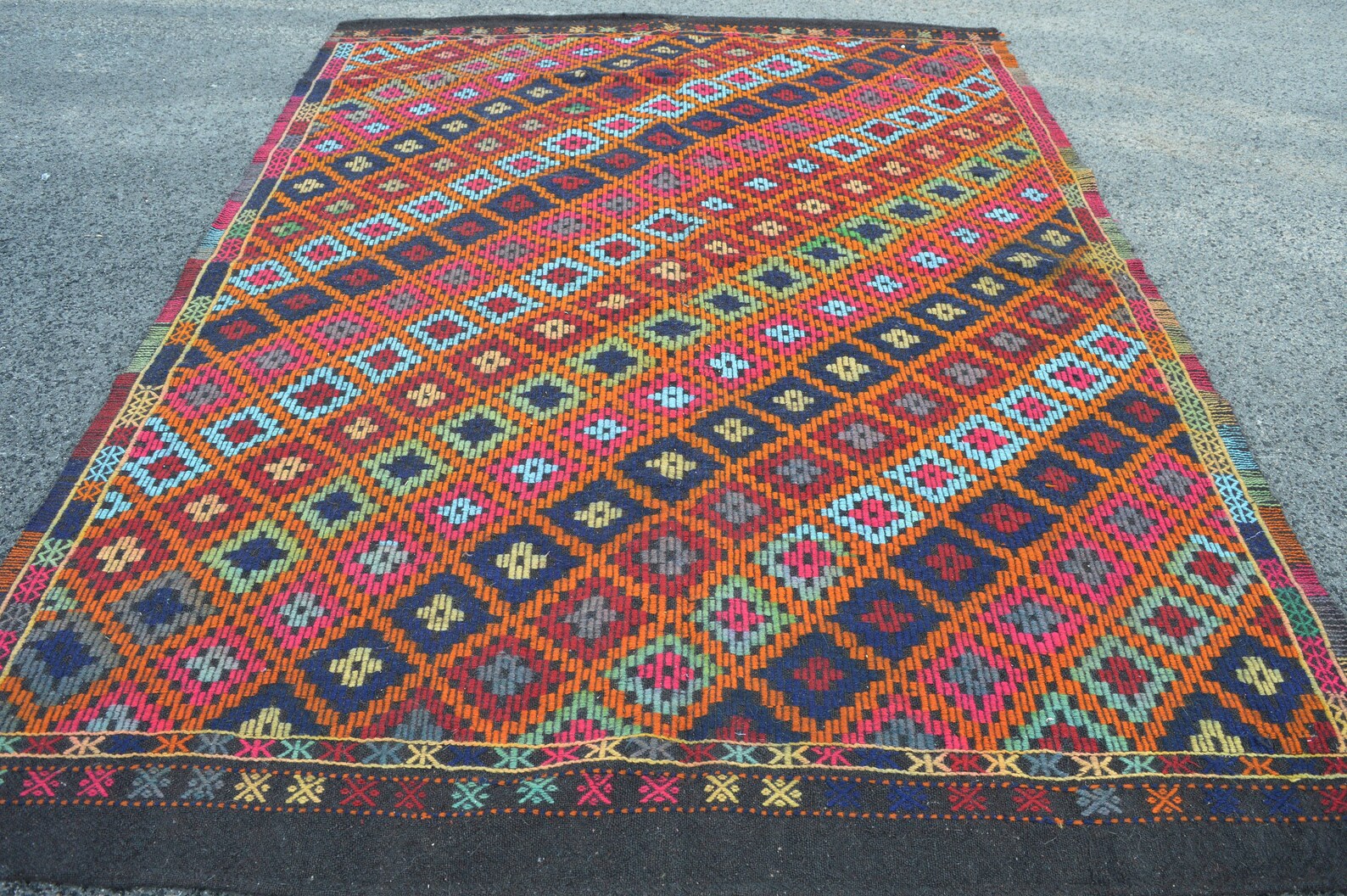 Big DISCOUNT bunte orange Kelim Teppich türkischen Teppich ...
