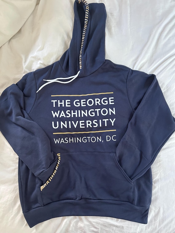 Hand-stitched, Hand-corded George Washington University Hoodie,  Bella\u0026canvas Cozy College Sweatshirt - Etsy