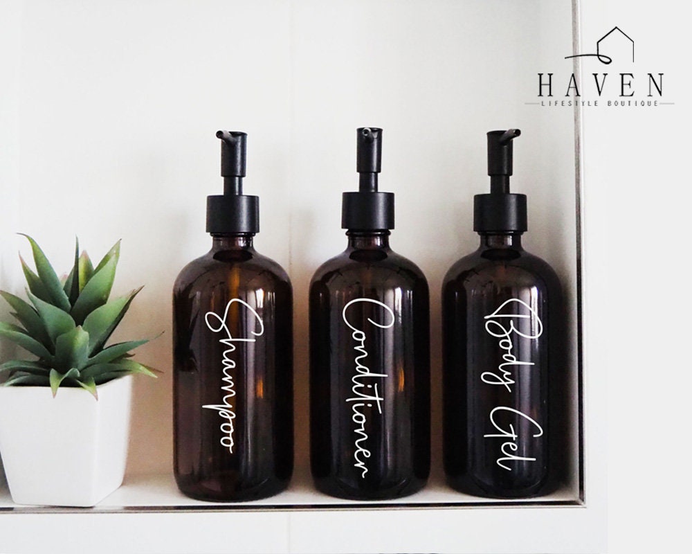 CUSTOM BATHROOM BOTTLE Labels Shampoo Pump Bottle Labels - Etsy Australia