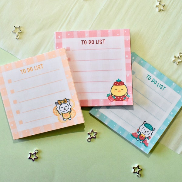 Fruity Non Sticky Memo Pads | Note pads | Notes | Meeting Notes | Kawaii Notes | Cute Stationery | Planner | Journaling | Paper Supplies