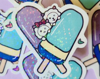 Holographic Popsicle Decal | Hello Summer Sticker | Summer Decal | Summer Aesthetic Sticker | Holographic Kawaii Sticker | Happy Summer