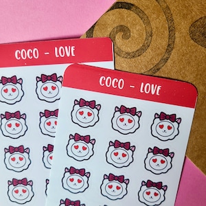 Llama Heart Love Stickers | Alpaca Sticker | Vinyl Cut Heart Sticker | Hearts Sticker Sheet | Tiny Planner Stickers | Heart Bujo Sticker |