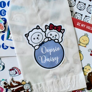 Oopsie Bag with Misprints| Seasonal Misprint Sticker | Cute alpaca decal | Misprint Stationery | Alpaca Mistake Sticker | Discounted Sticker