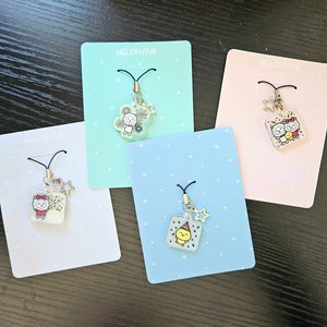 Celebration Key Charm | Kawaii Keychain | Cellphone Charm | Glitter Keychain | Holographic Keychain | Cute Stationery | Gift for her