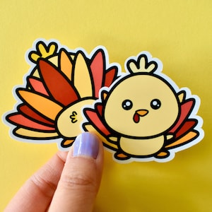 Thanksgiving Peepo Sticker Pack | Holiday Decal | November Stickers | Thankful Stickers | Seasonal Stickers | Cute Chicken | Chicken Sticker