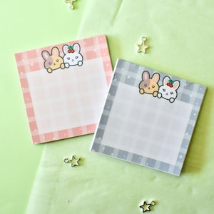 Bunny Memo Pad | Cute Rabbit Memo Pad | Memo Pad Personalized | Kawaii Stationery | Memo Pad Checklist | Cute School Supply | Pastel Notepad