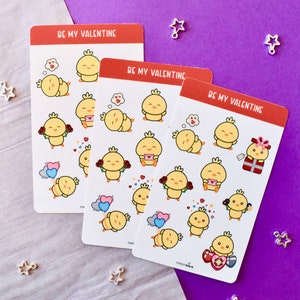 Be My Valentine | Valentines Day | Cute Valentine Sticker Sheet | Sticker Sheet Journal | Sticker Sheet Planner | Kawaii Planner Sticker