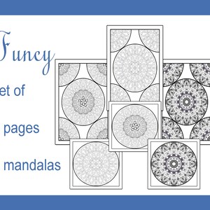 Mandala coloring page, 6 pages for coloring, Fancy, relax