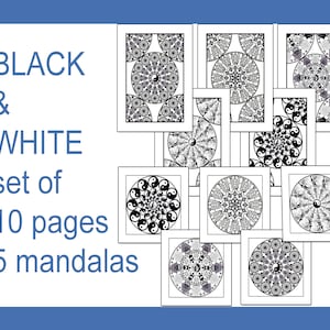Mandala coloring page, mandalas for coloring, Black & White, relax
