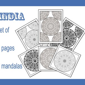 Mandala 6 coloring page, 3 mandalas for coloring, India, relax