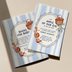 Blue Apple Of Our Eye Baby Shower Invitation | Fall Theme Baby Sprinkle | Autumn Gender Reveal | Apple Harvest Picking Canva Template gabbie