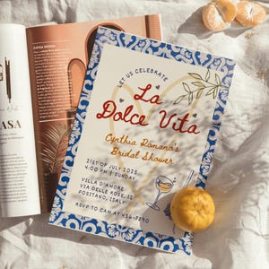 Invitation nuptiale de douche nuptiale de Zazzle.be Liste d'envies Vous avez des idées ? Italie faire-part de dîner | Anniversaire à thème italien | Été méditerranéen d'Amalfi | Modèle de toile