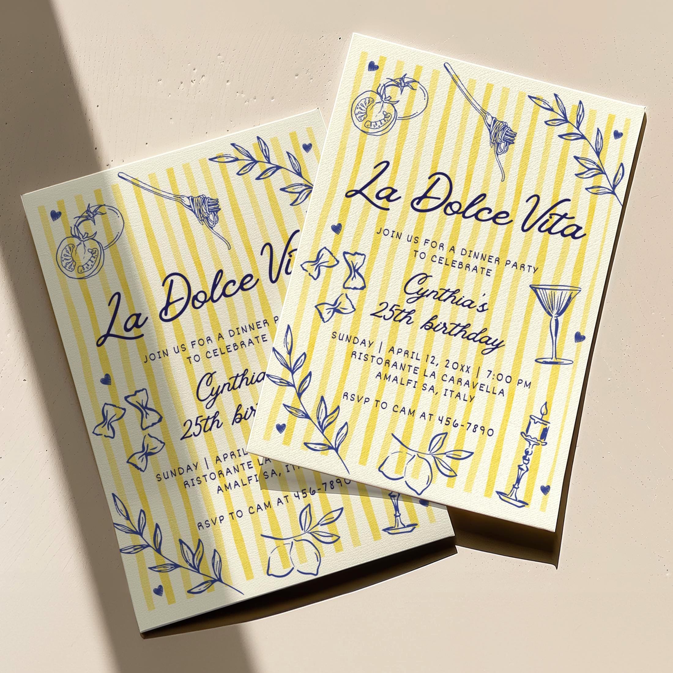 La Dolce Vita Invitation | Italy Dinner Party Invite Italian Themed ...