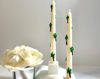Palm Tree Taper Set: Scented 10 Inch Tropical Tapers