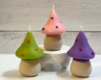 Pointed Mushroom Collection: Scented Colorful Candle Decor