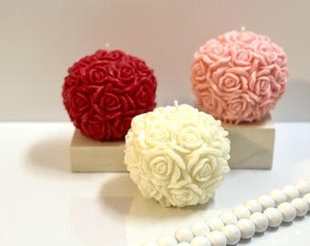 Large Romantic Rose Candle Ball Collection: Elegance in Every Glow