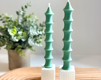Scented Bamboo Taper Candles: Soy Beeswax Blend, Set of 2