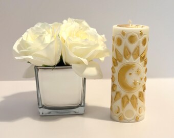 Whimsical Starlight: Scented Pillar Candle Inspired by the Cosmos