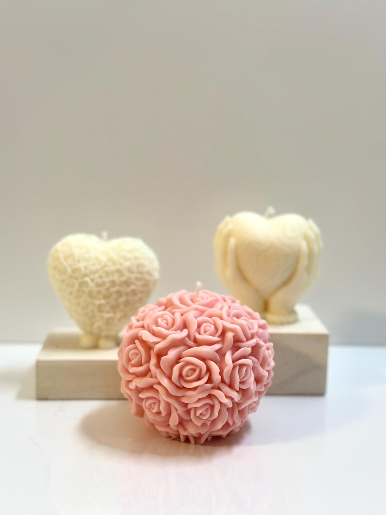 Large Romantic Rose Candle Ball