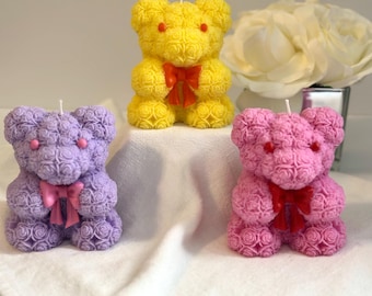 Bow Tie Teddy Candle: Scented Valentine’s Inspired Candle Decor