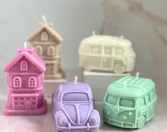 Handmade Home Sweet Home Scented Candle: Beeswax Soy Wax