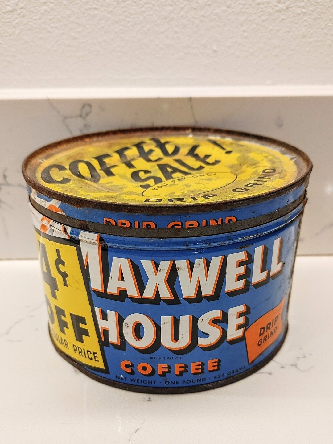 Vintage Maxwell House Coffee Can Coffee Sale One Pound Metal Etsy