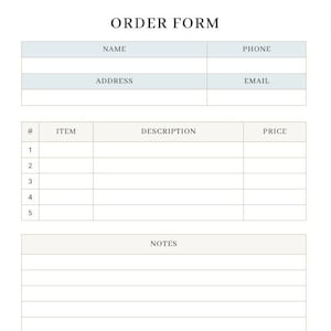Digital Order Form