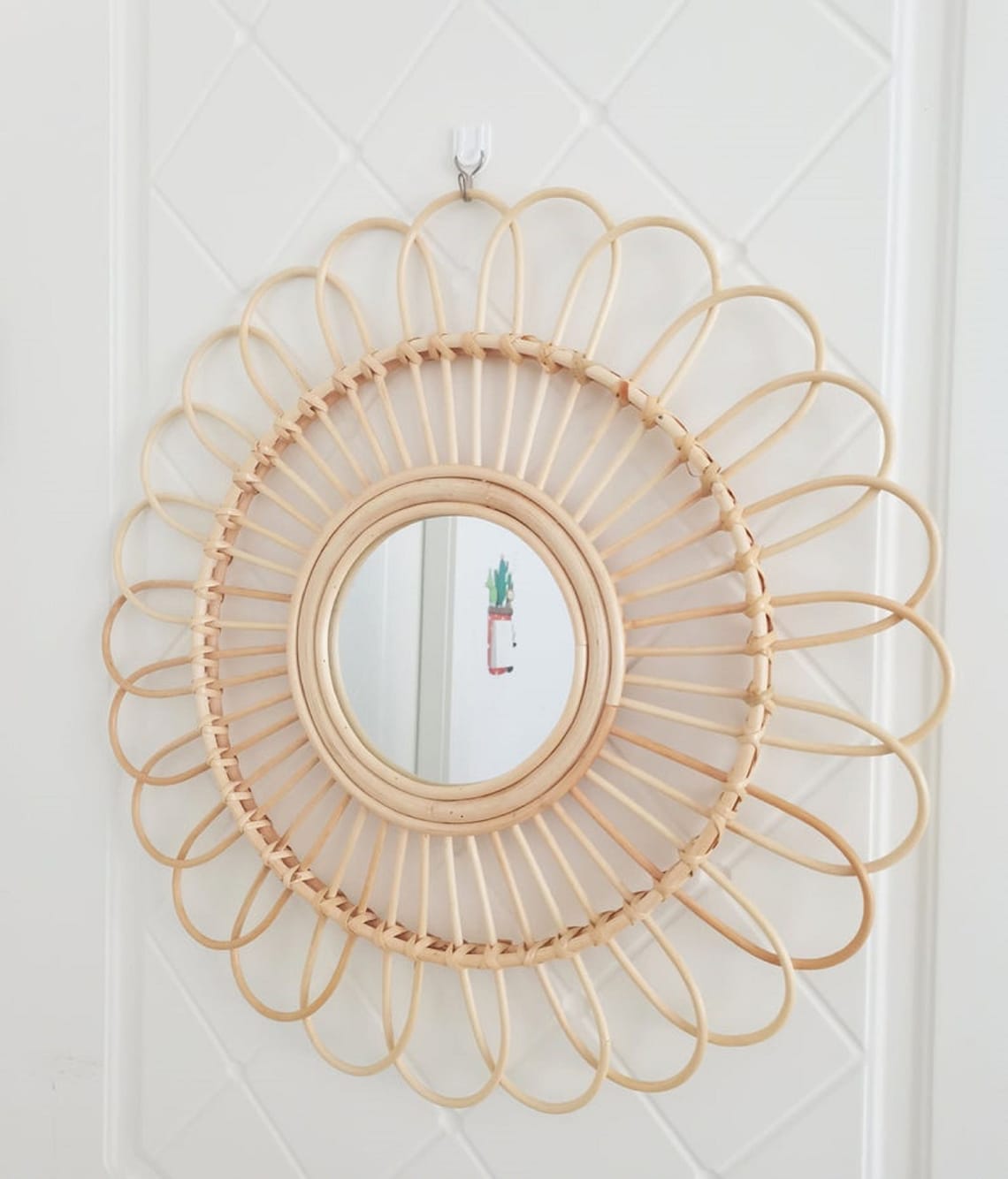 Rattan Mirror Wall Hanging Rattan Mirror Framed Wall Mirror Etsy