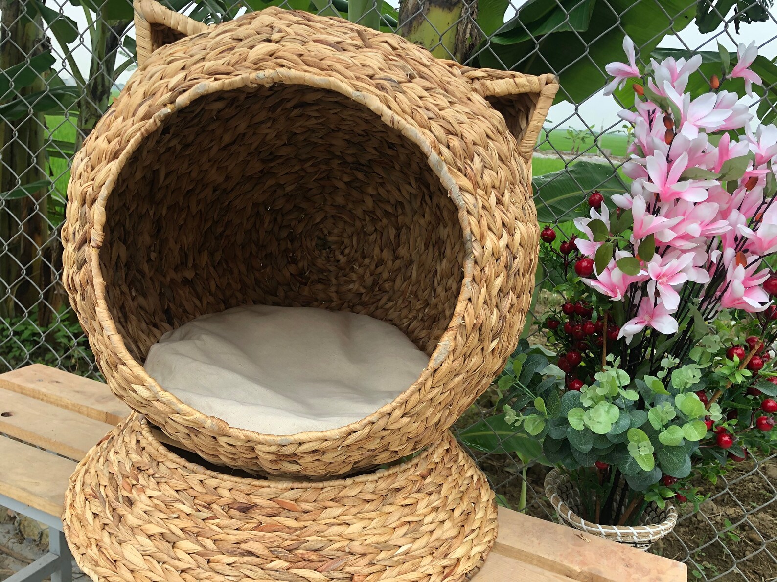 Cat bed/cat house/cat cave/basket felted cat bed Etsy